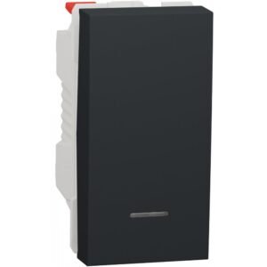 Intrerupator revenire 10A 1 modul cu indicator luminos Schneider Noua Unica NU310654N, antracit