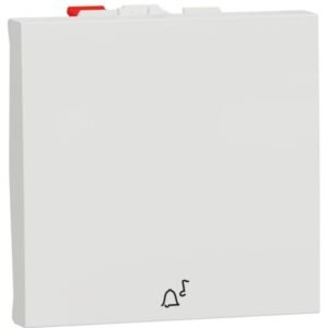 Intrerupator revenire 10A 2 module simbol sonerie Schneider Noua Unica NU320618C, alb