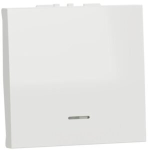 Intrerupator 16A 2 module cu indicator luminos Schneider Noua Unica NU326118N, alb