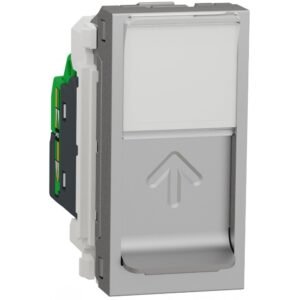 Priza date RJ45 CAT5 UTP 1 modul Schneider Noua Unica NU341030, aluminiu