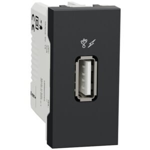 Priza incarcare USB 1A 1m tip A Schneider Noua Unica NU342854, antracit