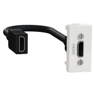Priza HDMI precablata 1 modul Schneider Noua Unica NU343018, alb