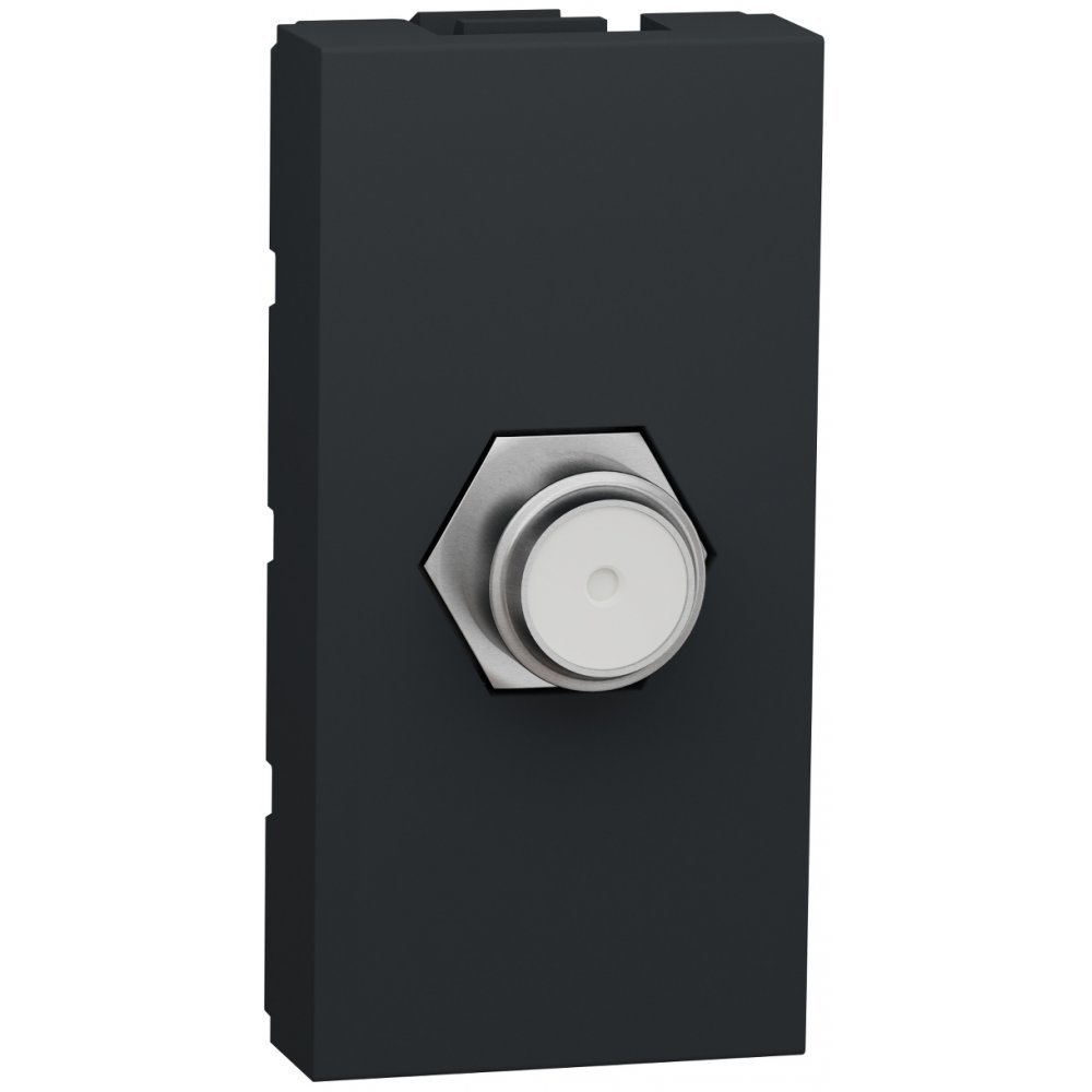 Priza TV cablu coaxial tip F 1m Schneider Noua Unica NU346854, antracit