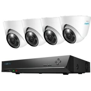 Sistem supraveghere IP exterior Reolink NVS8-12MD4, 4 camere, 12 MP, IR 30 m, 2.8 mm, microfon, HDD 2 TB