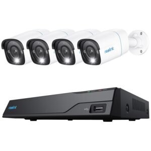 Sistem supraveghere IP exterior Reolink NVS8-8MB4, 4 camere, 4K, IR 30 m, 4 mm, microfon, HDD 2TB