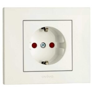 Priza Schuko cu Protectie Copii ST Grano Ovivo OV00028, 16A, 250V, IP20, Nat alb