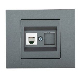 Priza Date (CAT6) ST Grano Met Ovivo OV00185, 10A, 250V, IP20, fumuriu