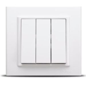 Intrerupator Triplu ST Mina Ovivo OV00429, 10A, 250V, IP20, Natural alb