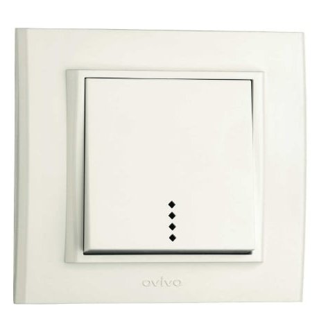 Intrerupator cu Led ST Mina Ovivo OV00432, 10A, 250V, IP20, natural alb