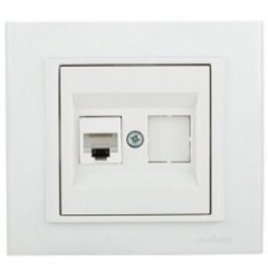 Priza Date (CAT6) ST Mina Ovivo OV00445, 10A, 250V, IP20, Natural alb