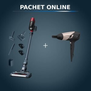 Pachet PROMO Aspirator vertical Rowenta X-Pert 6.60 Animal Care RH6878WO & Uscător de păr Rowenta Studio Dry Glow CV5831F0