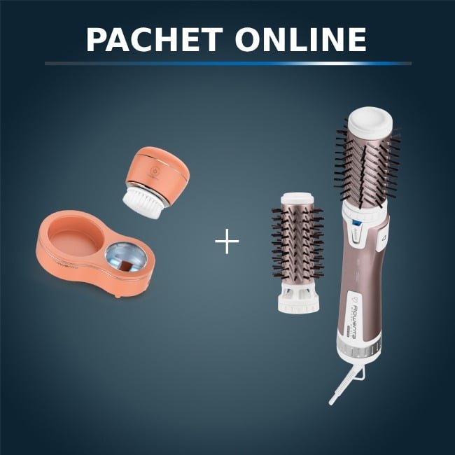 Pachet PROMO Perie rotativa Rowenta Brush Activ’ Premium Care CF9540 & Perie electrica de curatare faciala Rowenta My Beauty Routine Anti-Blemish LV40