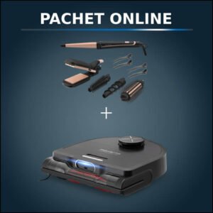 Pachet PROMO Aspirator robot Rowenta X-Plorer Serie 220 RR9465WH si Aparatul de coafat Rowenta Infinite Looks 14 în 1 CF4231F0