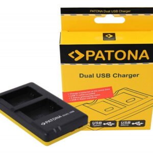 Patona Incarcator Rapid Dual USB pentru Sony NP-FW50 cu Cablu Micro USB – Default Title