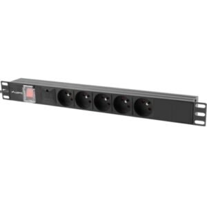 Unitate alimentare PDU 19″, 5 prize ng LANBERG PDU-05E-0200-IEC-BK
