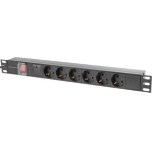 Unitate alimentare PDU 19″, 6 prize ng LANBERG PDU-06F-0200-IEC-BK
