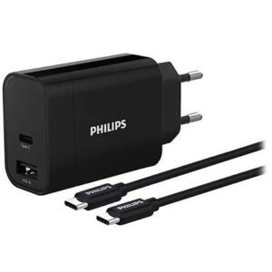 Incarcator retea USB A si TIP C rapid 30w PHILIPS PH-DLP2621C/1, cablu 1m