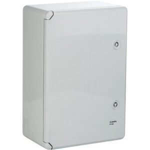 Cutie distributie IP65 din ABS gri, usa mata, placa metalica, 400x600x200 mm Plastim PP3008