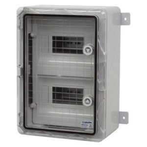 Cutie modulara din ABS gri PP3112, usa transparenta, 2 x 9 module, 250x350x150 mm, IP65