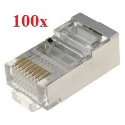 Punga 100 mufe retea FTP / STP cat. 5 RJ45 ecranate, 8 contacte, TED300464