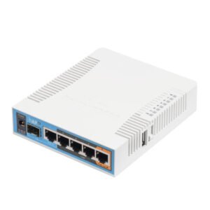 Router wireless dual band MikroTik hAP ac RB962UIGS-5HACT2HNT, 2.4/5 GHz, 300/1300 Mbps, 5×10/100/1000 Mbps, port SFP, PoE pasiv