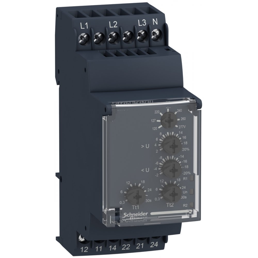 Releu control tensiune Rm35-U – interval 114 – 329 V C.A. Schneider RM35UB3N30