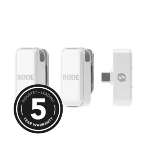 Rode Wireless Micro sistem de microfon wireless ultracompact pentru 2 persoane USB-C (2,4 GHz, alb) – Default Title