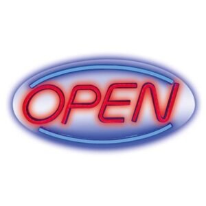 Reclama luminoasa neon LED lumina albastra model open Forever Light RTV100454