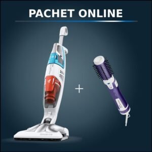 Pachet PROMO Aspirator cu abur Rowenta Clean & Steam 3 în 1 RY8544WH & Perie rotativă Rowenta Brush Activ’ Volume&Shine 2 CF9530