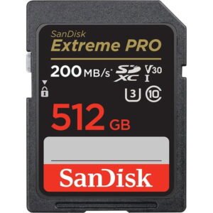 SanDisk Extreme PRO Card de Memorie SD 512GB SDXC UHS-I Class 10 U3 V30 + 2 Ani RescuePRO Deluxe – Default Title