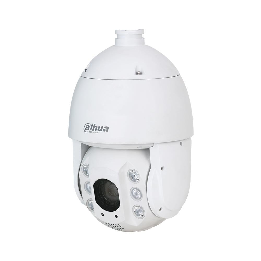 Camera supraveghere rotativa IP Speed Dome PTZ Dahua WizSense SD6C3425XB-HNR-A-PV1, 4 MP, lumina alba 50 m, IR 150 m, 4.8 – 120 mm, motorizat, PoE + suport perete, alimentator, auto tracking