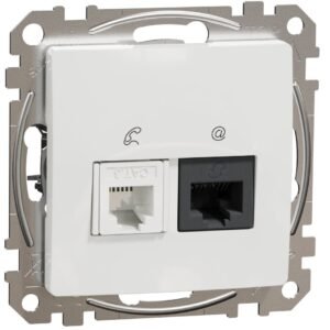 Priza RJ11-RJ45 Cat5E UTP, Schneider, SDD111458, Sedna Design, alb