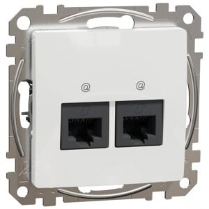Priza dubla RJ45 Cat6 UTP,Schneider, SDD111462,Sedna Design,alb