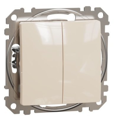 Intrerupator dublu cap scara, Schneider SDD112108 Sedna Design bej