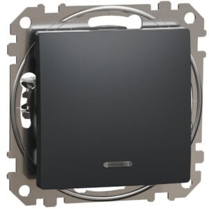 Intrerupator simplu cu indicator luminos, Schneider, SDD114101L, Sedna Design, albastru, antracit