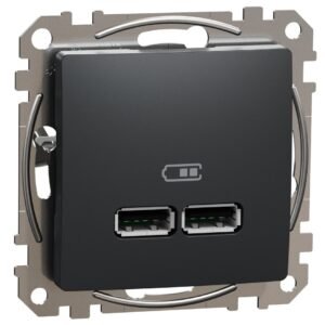 Priza incarcare USB A+A 2.1A, Schneider,SDD114401, Sedna Design, antracit