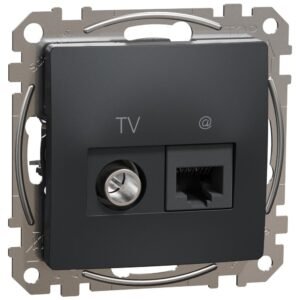 Priza TV+RJ45 Cat6 UTP Schneider Sedna Design SDD114469T, antracit