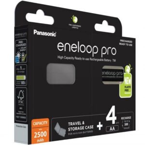 Set 4 Acumulatori AA Eneloop Pro 2500MAh 1,2V Ni-MH + Case – Default Title