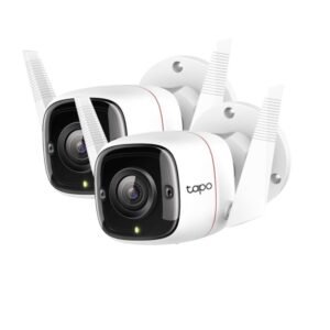 Set camere supraveghere exterior IP WiFi TP-Link TAPO C310P2, 3.89 mm, 3 MP, IR 30 m, microfon si difuzor, slot card, control prin aplicatie, detectie smart, sirena, 2 bucati