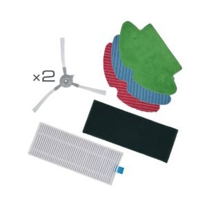 Kit complet de intretinere Rowenta ZR763000  cu 3 lavete specializate  2 periute laterale si filtru de inalta performanta  compatibil cu aspiratoarele