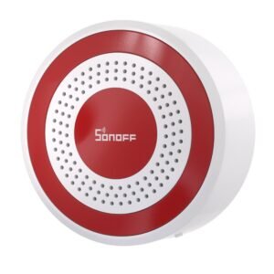 Sirena de interior wireless cu flash Zigbee Sonoff SenseGuard SNZB-09P, 105dB, baterie backup, 10 tonuri, scenarii smart