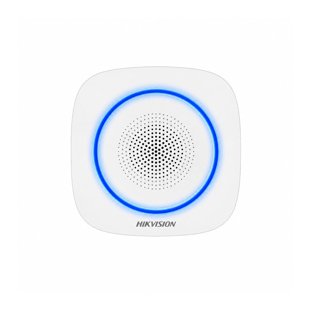 Sirena stroboscopica wireless de interior Hikvision AX PRO DS-PS1-I-WE(B)-B, 868 MHz, 90-110 dB, RF 1600 m, LED Albastru