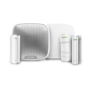 Sistem de alarma wireless IP/GSM Ajax KIT-AJAX-IP-GSM-4Z, 9 partitii, 100 dispozitive, 113 dB, pet immunity, 868 MHz, control prin aplicatie, instalare usoara