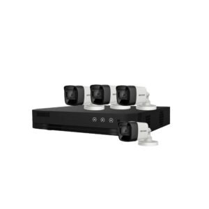 Sistem supraveghere exterior basic HikVision, 4 camere, 5 MP, IR 30 m, 2.8 mm