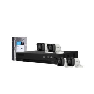 Sistem supraveghere exterior cu HDD 1TB HikVision, 4 camere, 5 MP, IR 30 m, 2.8 mm