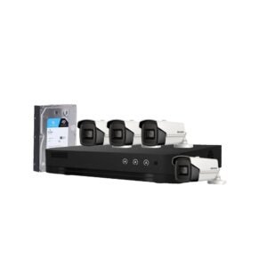 Sistem supraveghere exterior cu HDD 1TB HikVision, 4 camere, 5 MP, IR 80 m, 3.6 mm