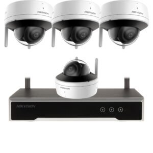 Sistem supraveghere exterior IP WiFi Hikvison KIT-HK-WF-4INT2MP30IR-A, 2 MP, 2.8 mm, IR 30 m, slot card, microfon si difuzor
