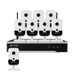 Sistem supraveghere interior IP WiFi Hikvision KIT-HK-WF-8INT4MP10IR-P-A, 4 MP, IR 10 m, 2.8 mm, microfon, slot card, PoE
