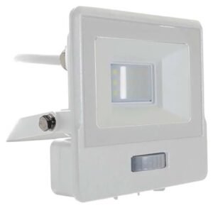 Reflector LED SMD 10W 6400K IP65 cu senzor miscare – alb V-TAC SKU-20294