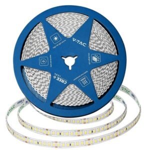 Banda LED 8MM 12W/M 24V IP20 rola 10M 4000K cip CREE V-TAC SKU-2125976